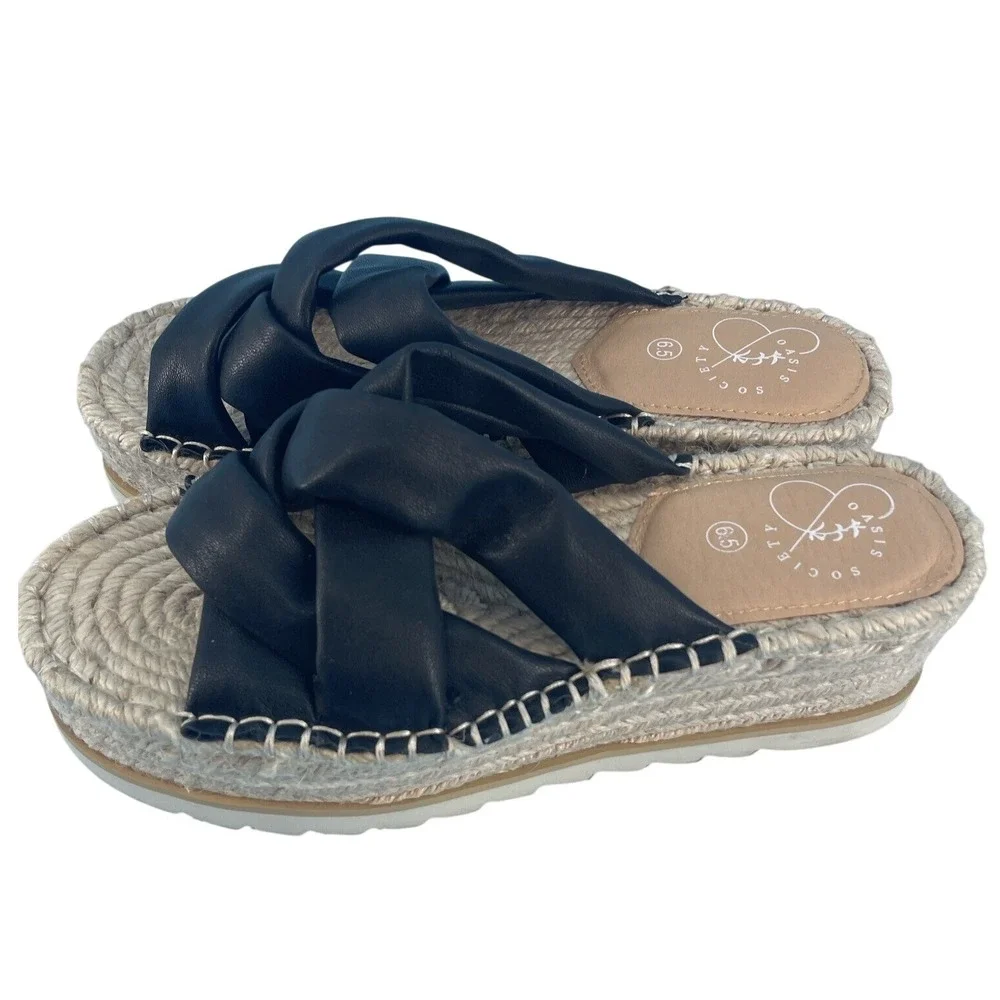 Oasis Society Rebel Espadrille Puffer Sandal Women's Sz 6.5 Y2K Platform Chunky